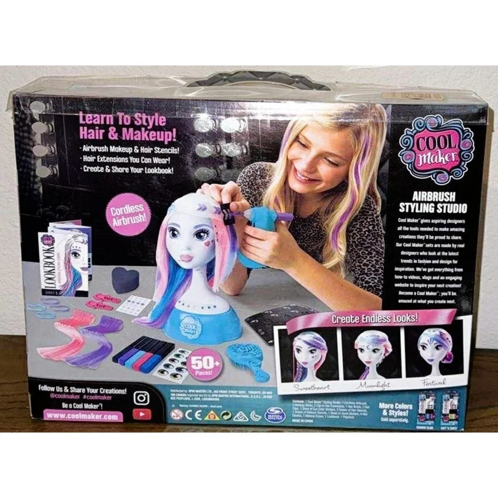 Spin Master Cool Maker Airbrush Styling Studio Head Complete Set NEW In Box